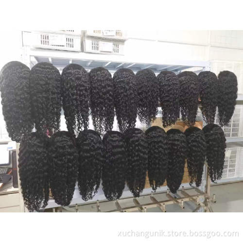 Uniky Natural Color Deep Wave Curly Glueless Lace Wig Human Hair Virgin Cuticle Aligned Glueless Lace Front Wig Brazilian Human